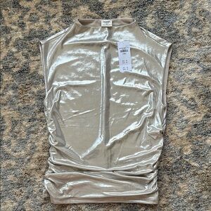 Abercrombie & Fitch Gray Ruched Sleeveless Top